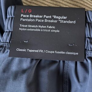 NWT men’s lululemon pace breaker pants